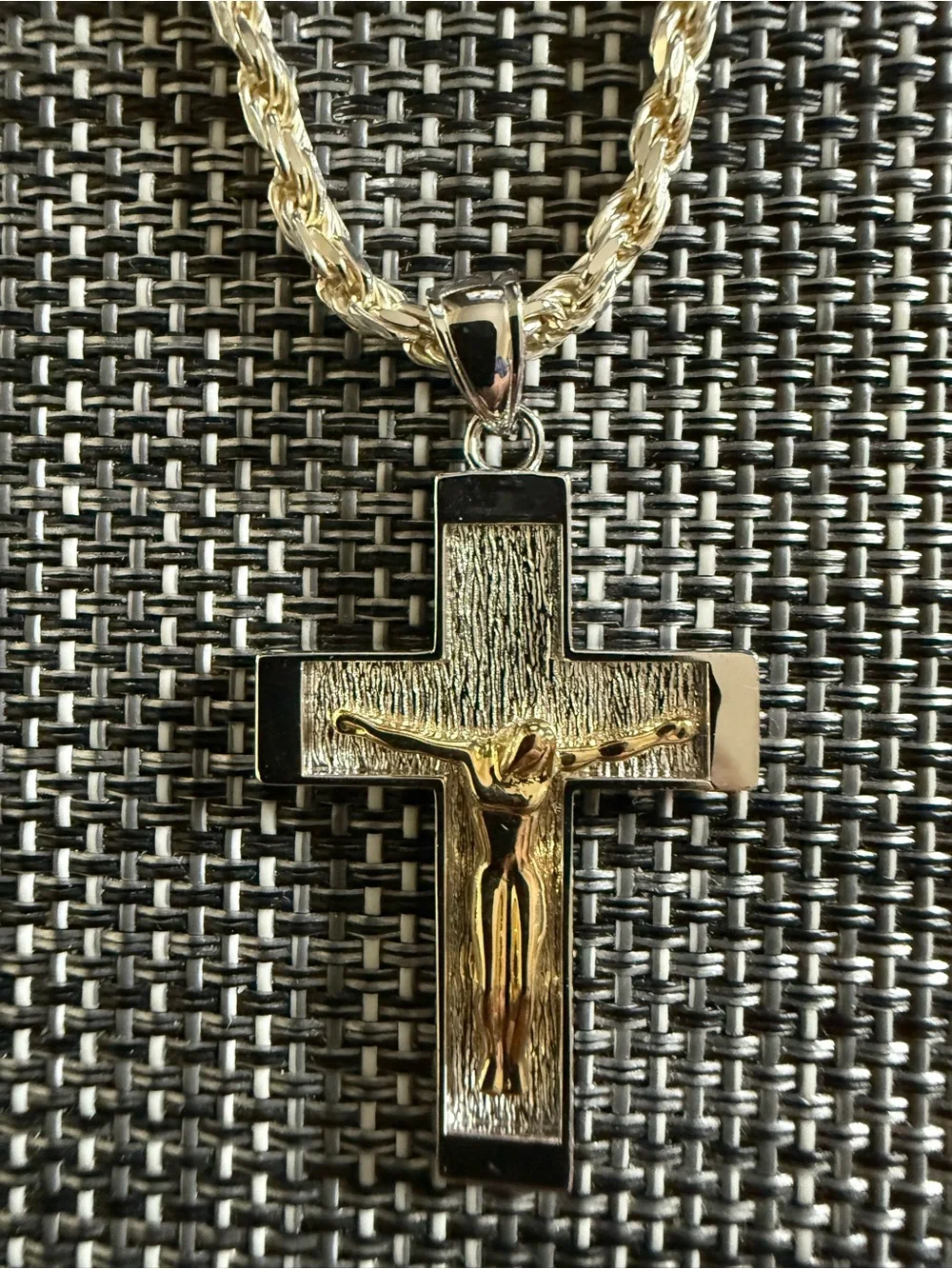 Gold Cross Pendant Necklace - Men's Jewelry